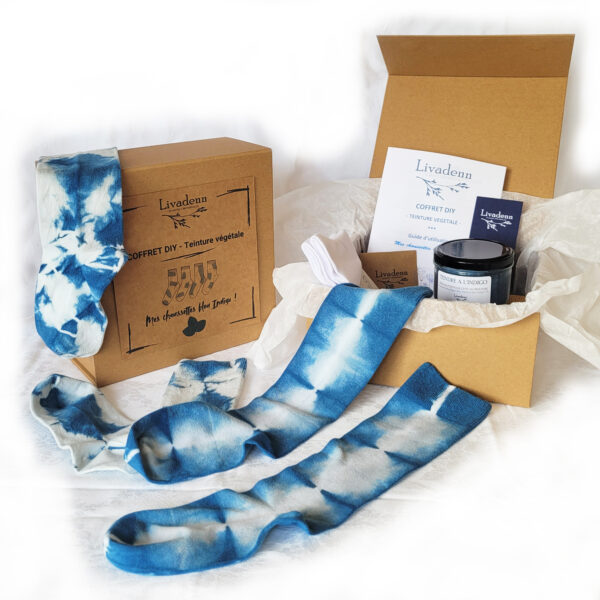 Coffret DIY Teinture végétale - Mes chaussettes bleu Indigo !